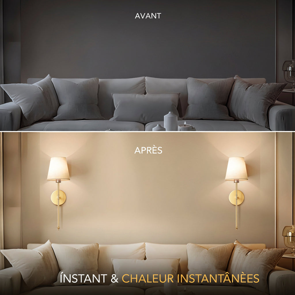 Élégancea™Applique Murale Sans Fil Design (lot de 2)