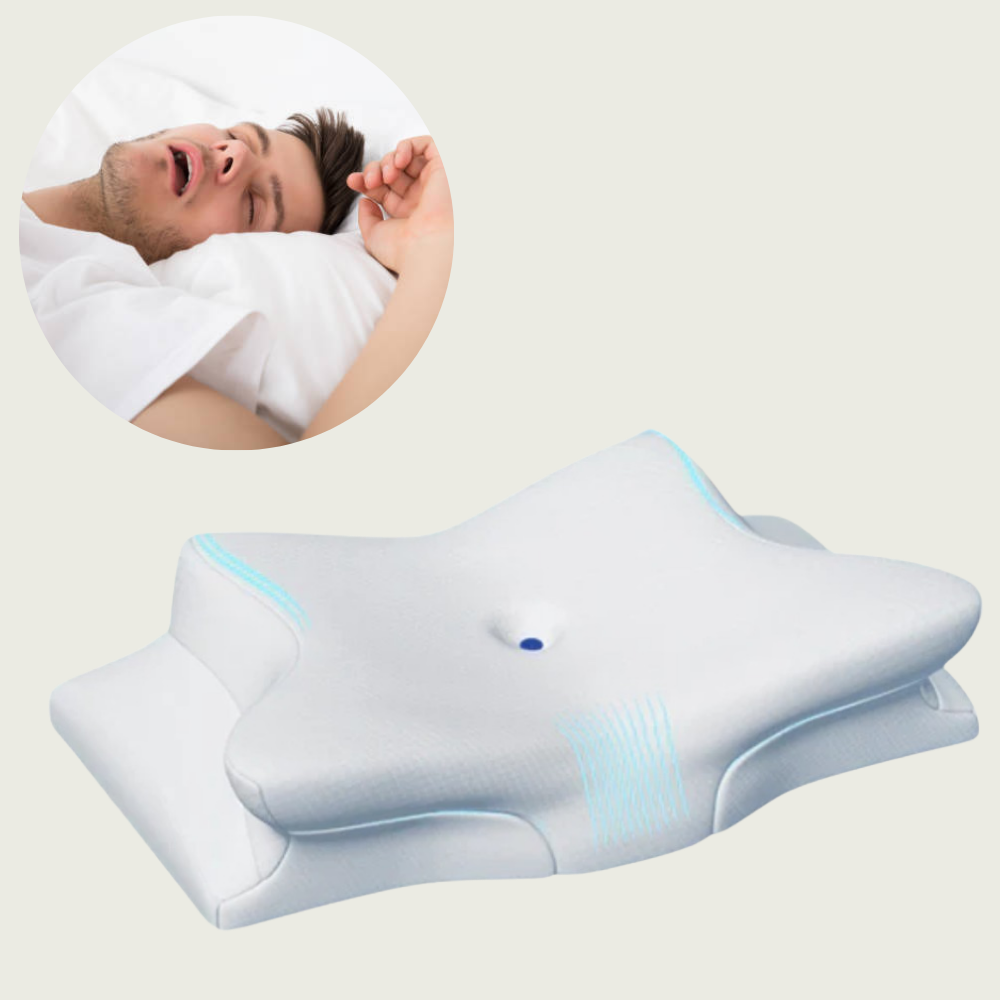 Norvo | Kussen voor slaapapneu & snurkenverlichting – Ergonomisch traagschuim anti-snurk kussen voor betere ademhaling & diepe slaapondersteuning