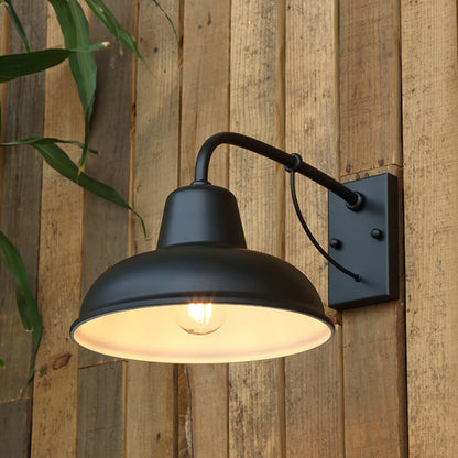 Industrial Wall Light with Vintage Metal Shade
