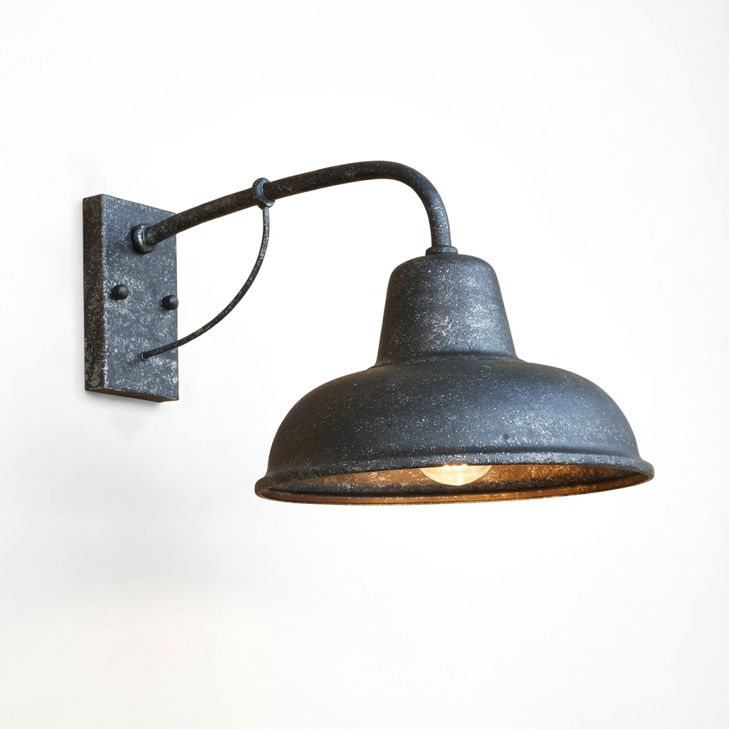 Industrial Wall Light with Vintage Metal Shade
