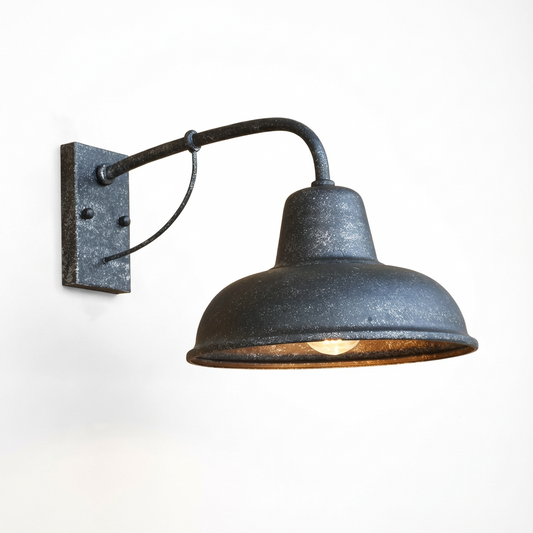 Industrial Wall Light with Vintage Metal Shade