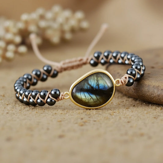 Dree™ Celestial Eye Bracelet with Labradorite and Energetic Hematite