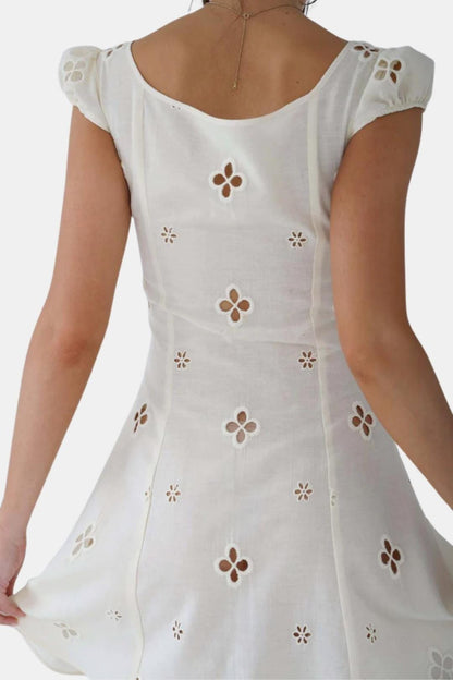 Isabella - Embroidered Fishtail Vintage Midi Dress