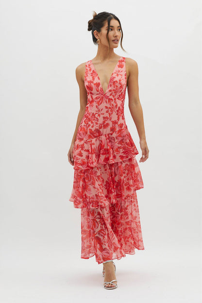 Isla | Strappy Ruffle Maxi Dress - Luxurise Fashion - 