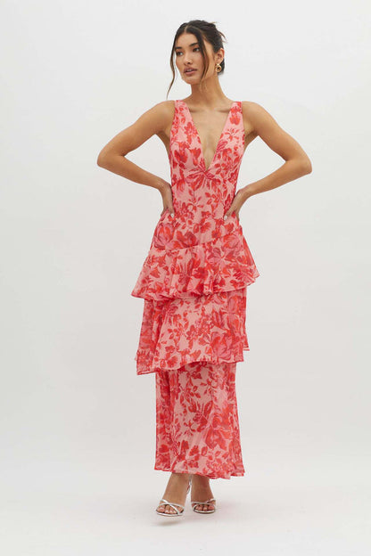 Isla | Strappy Ruffle Maxi Dress - Luxurise Fashion - 