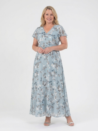 Liza - Florales Chiffon Maxi Kleid