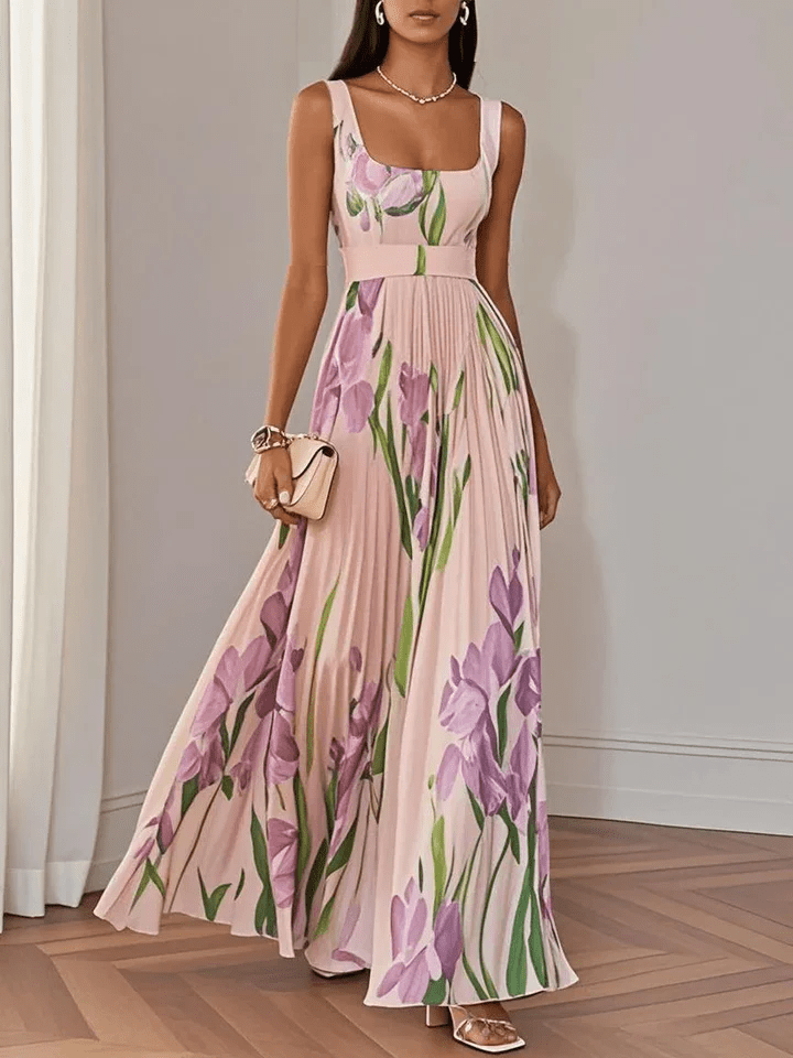 Robe Maxi Femme en Mousseline Sans Manches – Style Élégant Léger