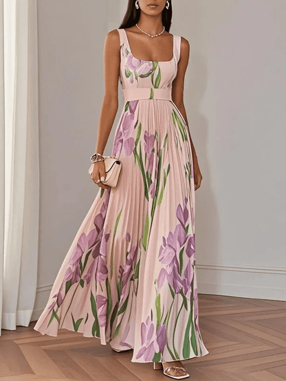 Robe Maxi Femme en Mousseline Sans Manches – Style Élégant Léger