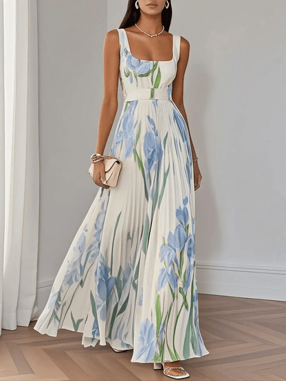 Robe Maxi Femme en Mousseline Sans Manches – Style Élégant Léger