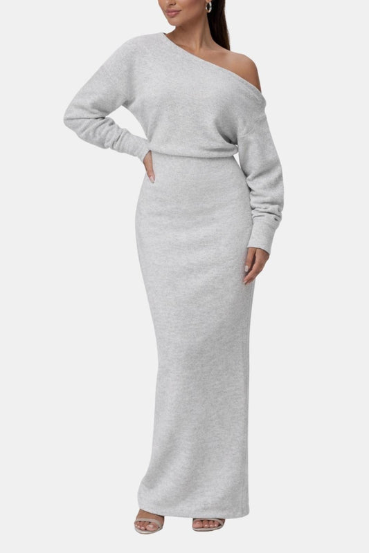 Ivy - Drop Shoulder Knit Jumper Dress