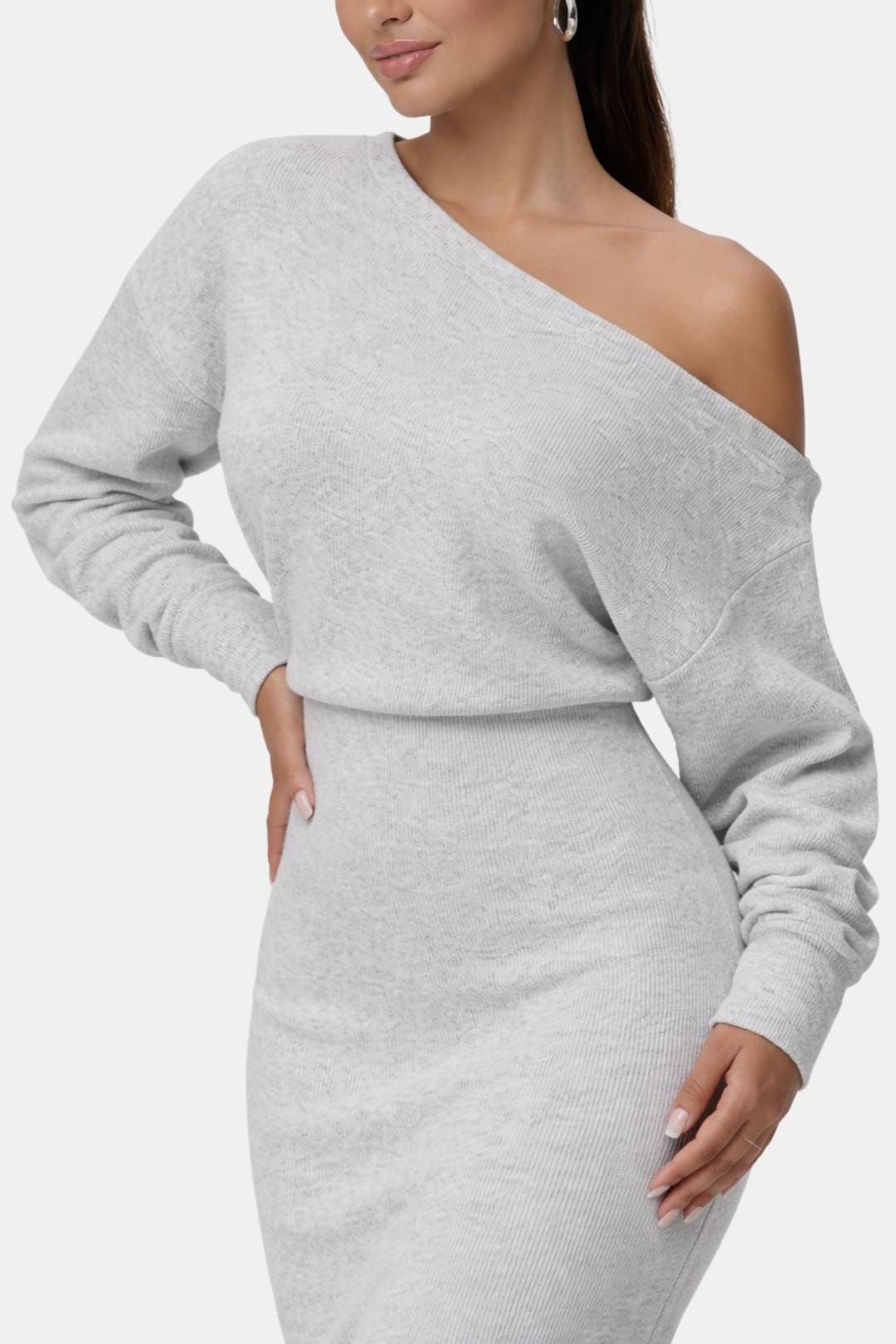 Ivy - Drop Shoulder Knit Jumper Dress