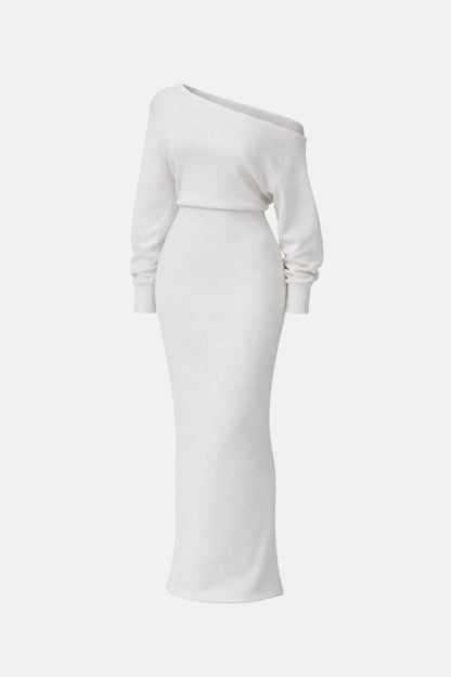 Ivy - Drop Shoulder Knit Jumper Dress
