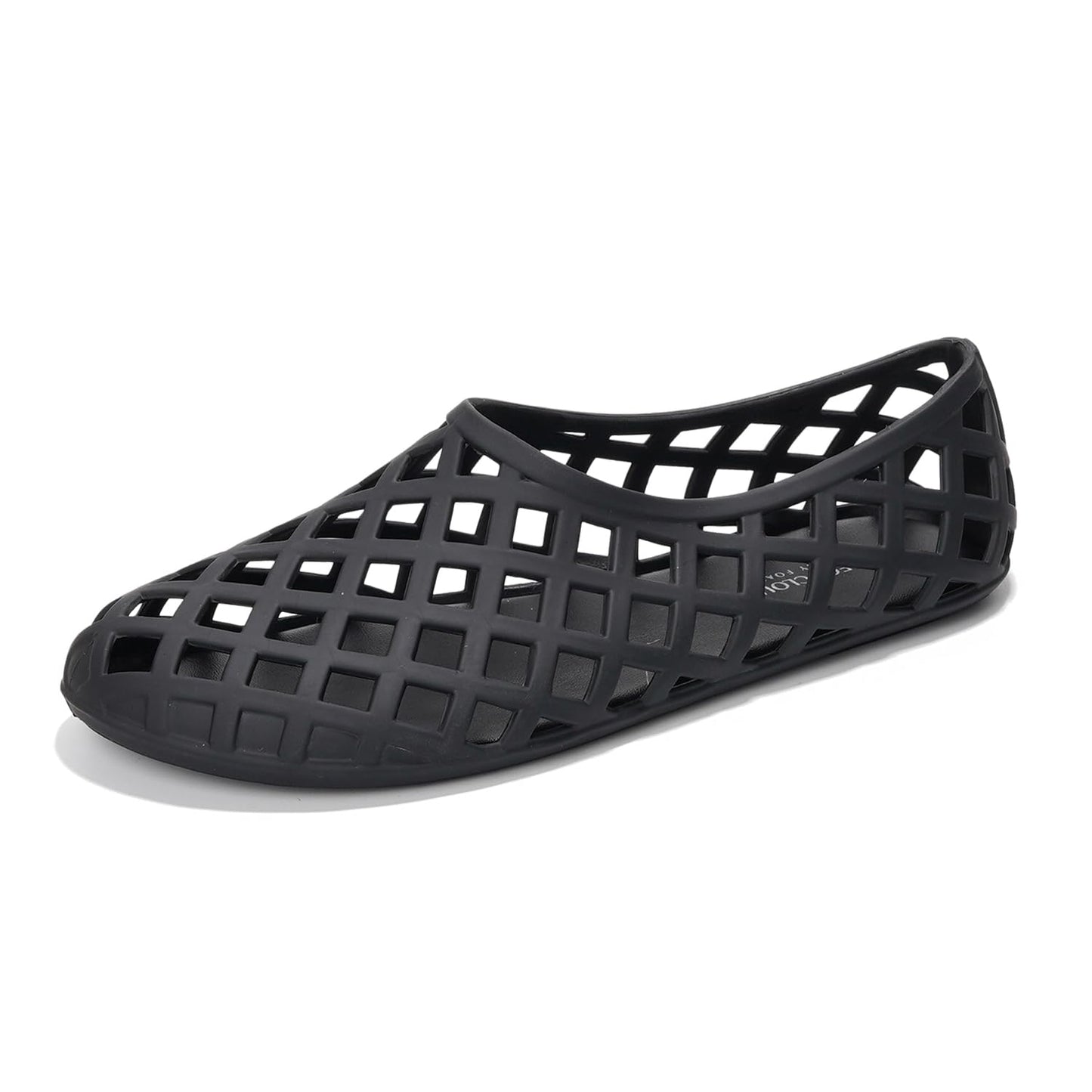 Project Cloud black Jellz ballet flats for women. Waterproof, openwork design, lightweight, non-slip shoes.