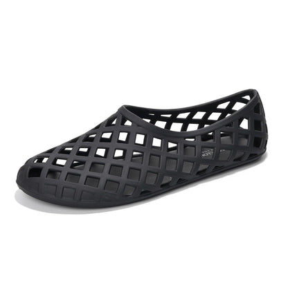 Project Cloud black Jellz ballet flats for women. Waterproof, openwork design, lightweight, non-slip shoes.