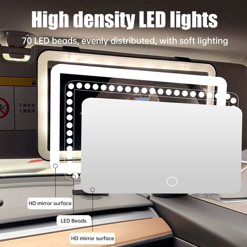 Luxora Sun Visor Vanity Mirror with Lights - Rechargeable Makeup Mirror for Flawless Application