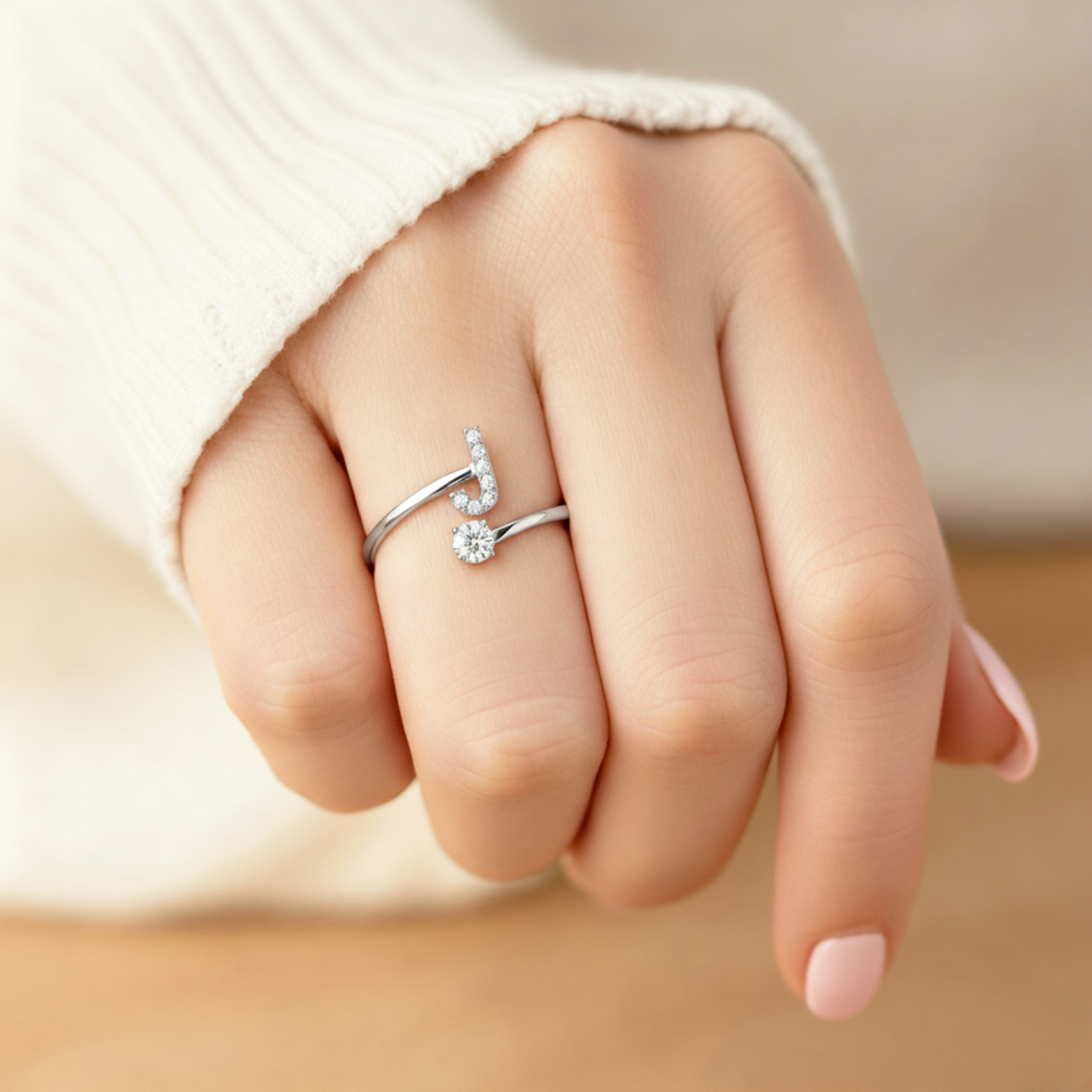 BAGUE AJUSTABLE SIGNATURE AVEC INITIALES