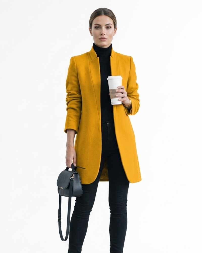 Helena Cappotto Donna Elegante – Cappotto Lungo Slim Stile Classico Raffinato