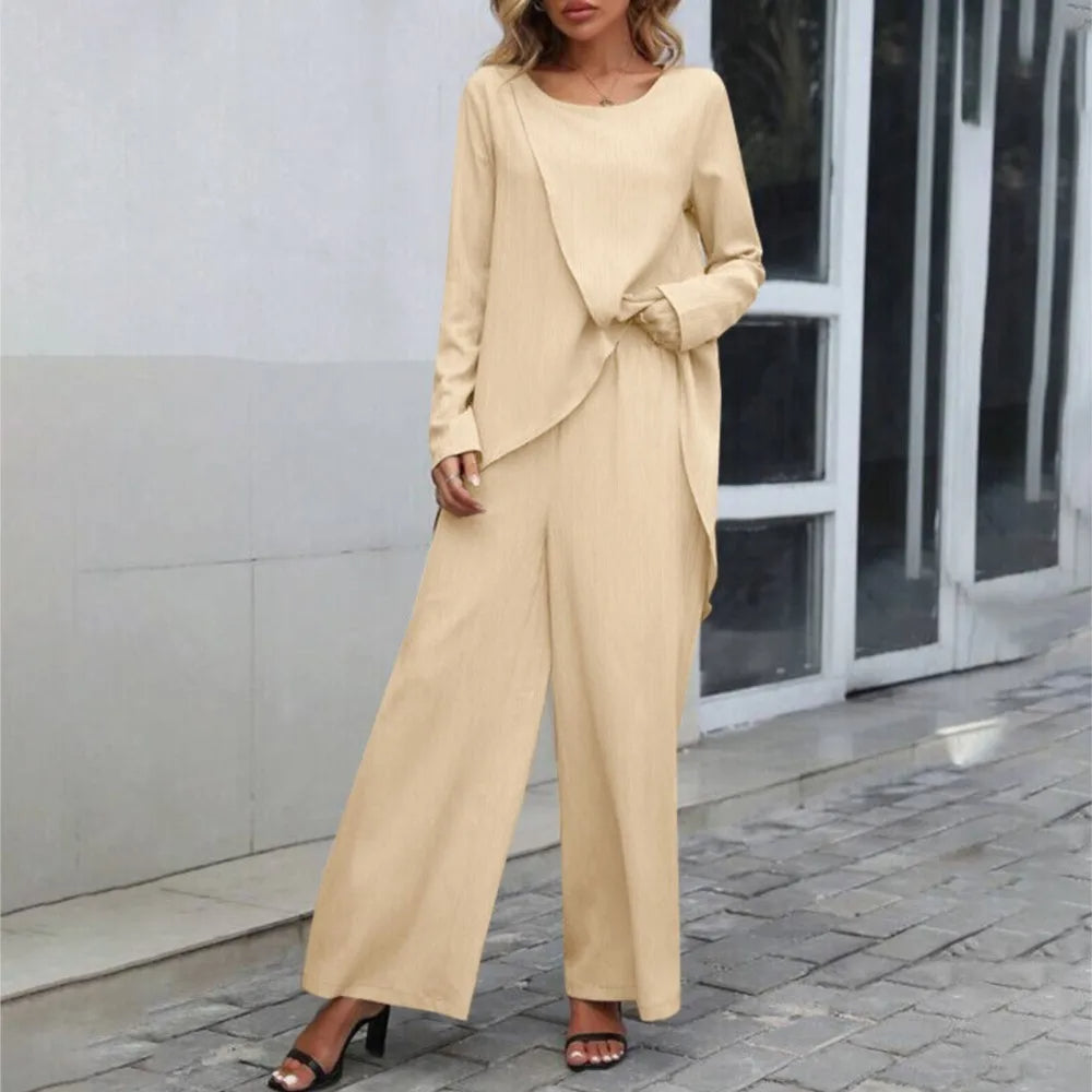 Jana | Elegantes Damen-Set mit Asymmetrischem Oberteil & Weiten Beinen | Vielseitiges Design für Jeden Anlass 0