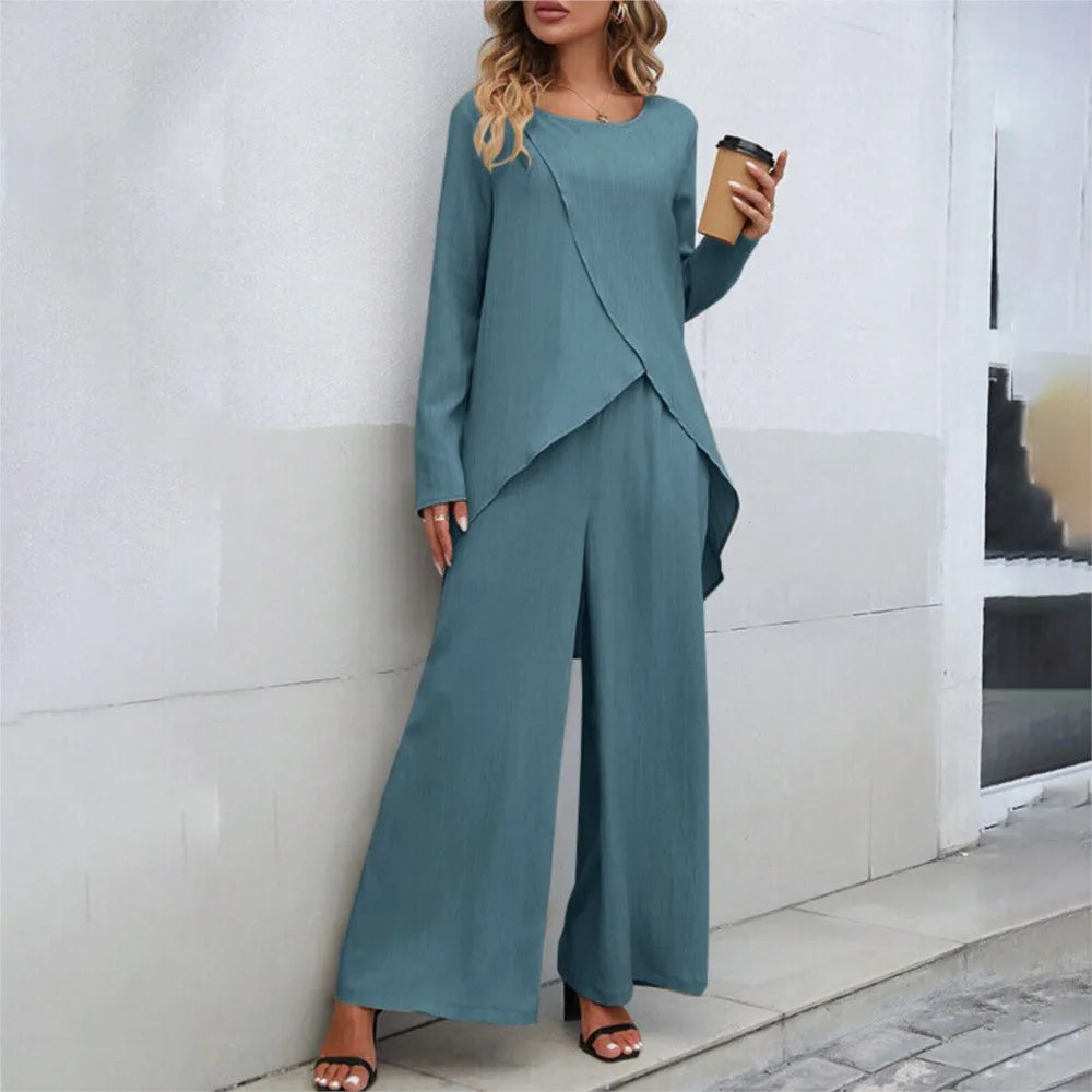 Jana | Elegantes Damen-Set mit Asymmetrischem Oberteil & Weiten Beinen | Vielseitiges Design für Jeden Anlass 6