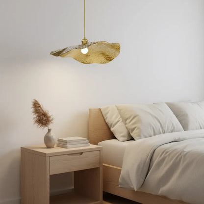Pendelleuchte Gold, Lotusblatt | Japandi