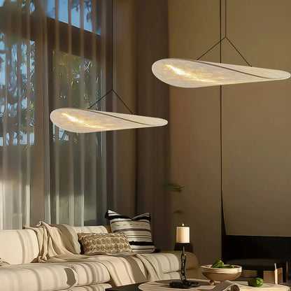 Japandi Deckenleuchte Seide, Rundes Design, Höhenverstellbar