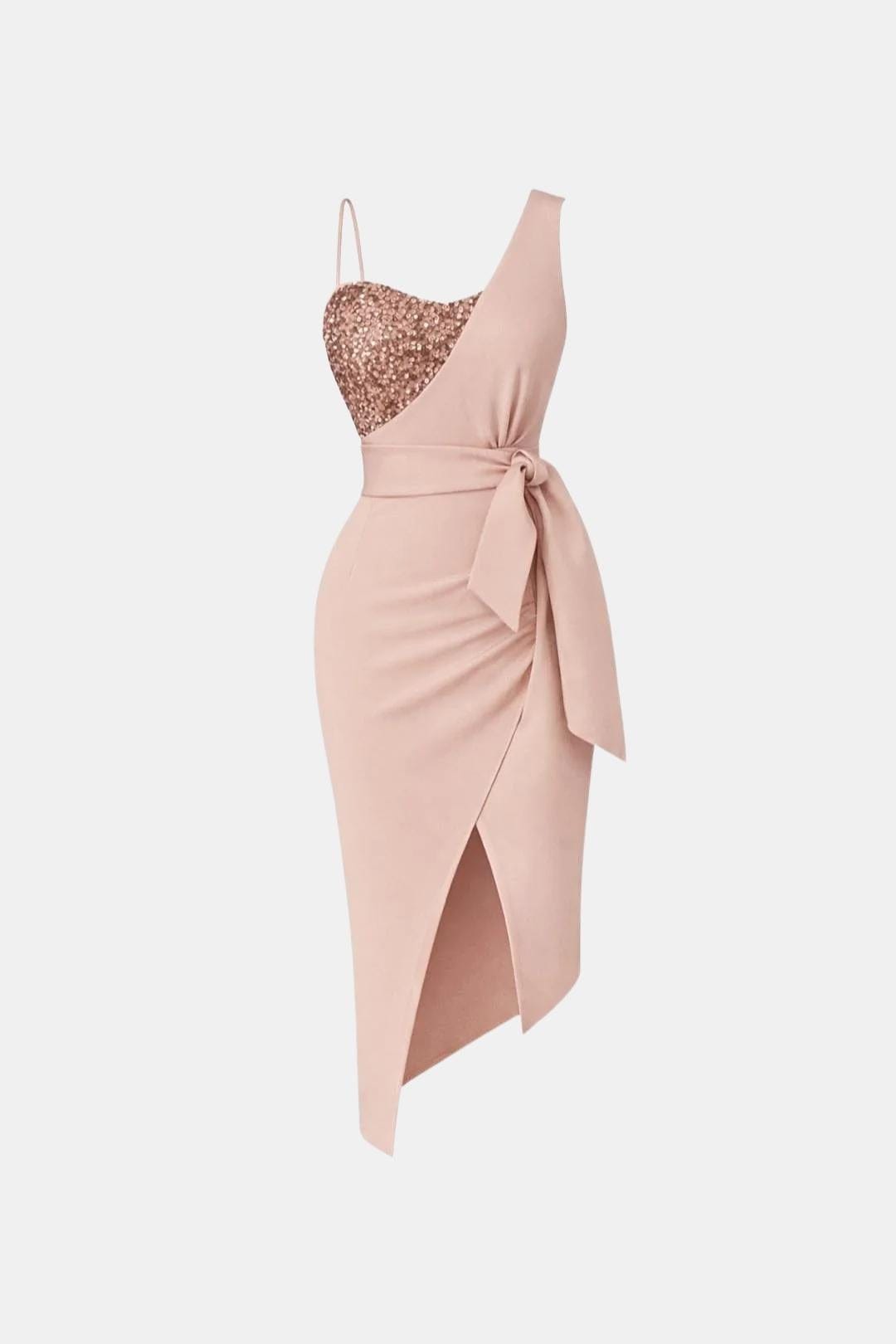 Jasmina - One-Shoulder Sequin Evening Dress