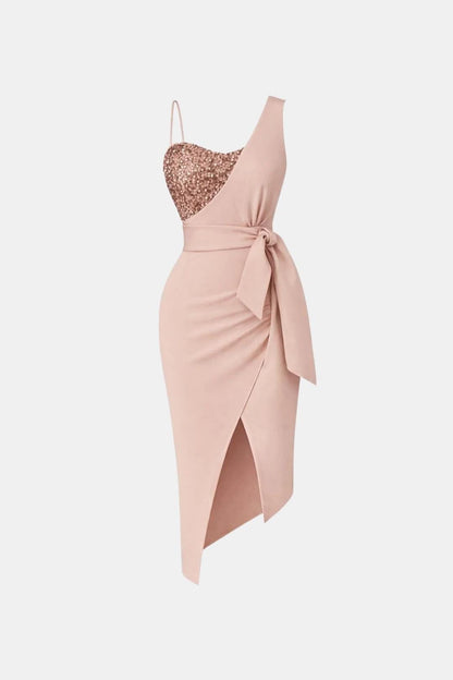 Jasmina - One-Shoulder Sequin Evening Dress