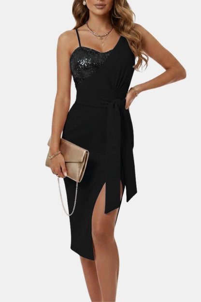 Jasmina - One-Shoulder Sequin Evening Dress