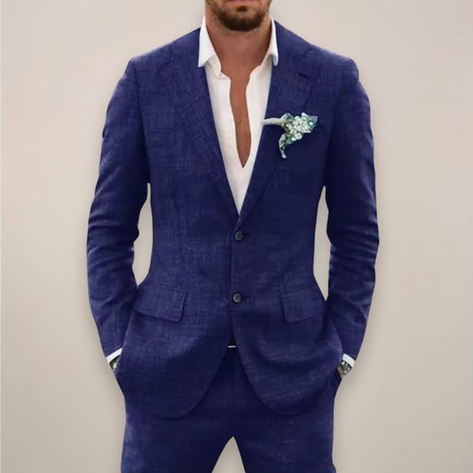 Jasper | Men’s Spring Suit Single-Breasted Notch Lapel Two-Button Pocket Square