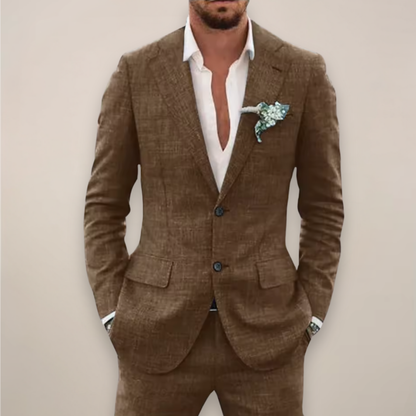 Jasper | Men’s Spring Suit Single-Breasted Notch Lapel Two-Button Pocket Square
