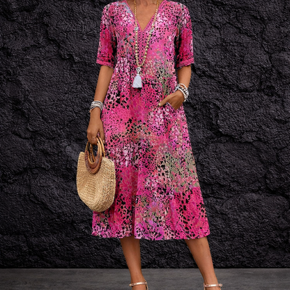 Javessa™ Vestido Midi Vibrante para Mujer con Estilo Llamativo