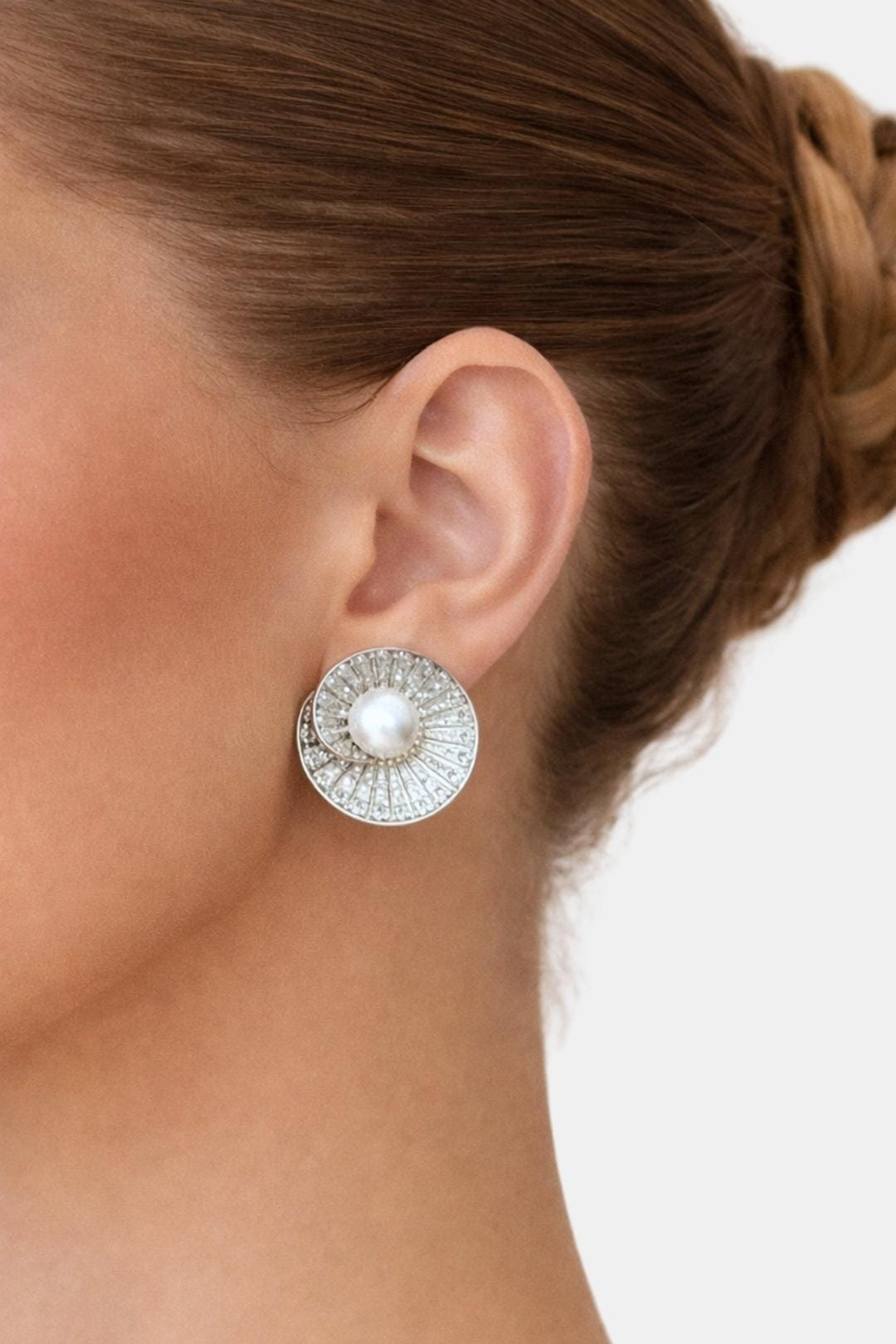 Jeffany - Spiral Shell Pearl Earrings