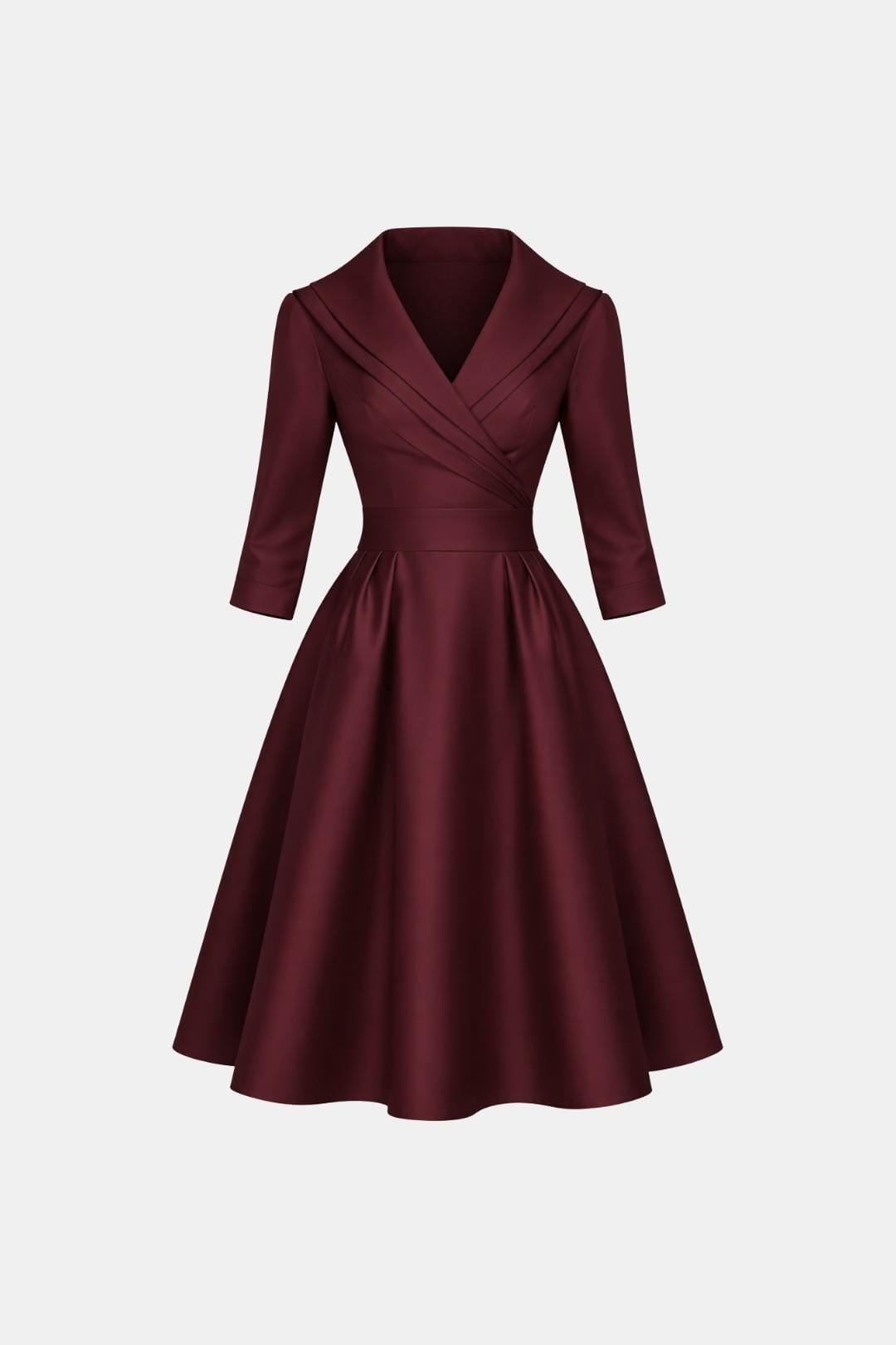 Jenica - Fitted Collar Style Midi Dress