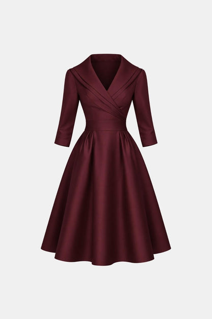 Jenica - Fitted Collar Style Midi Dress