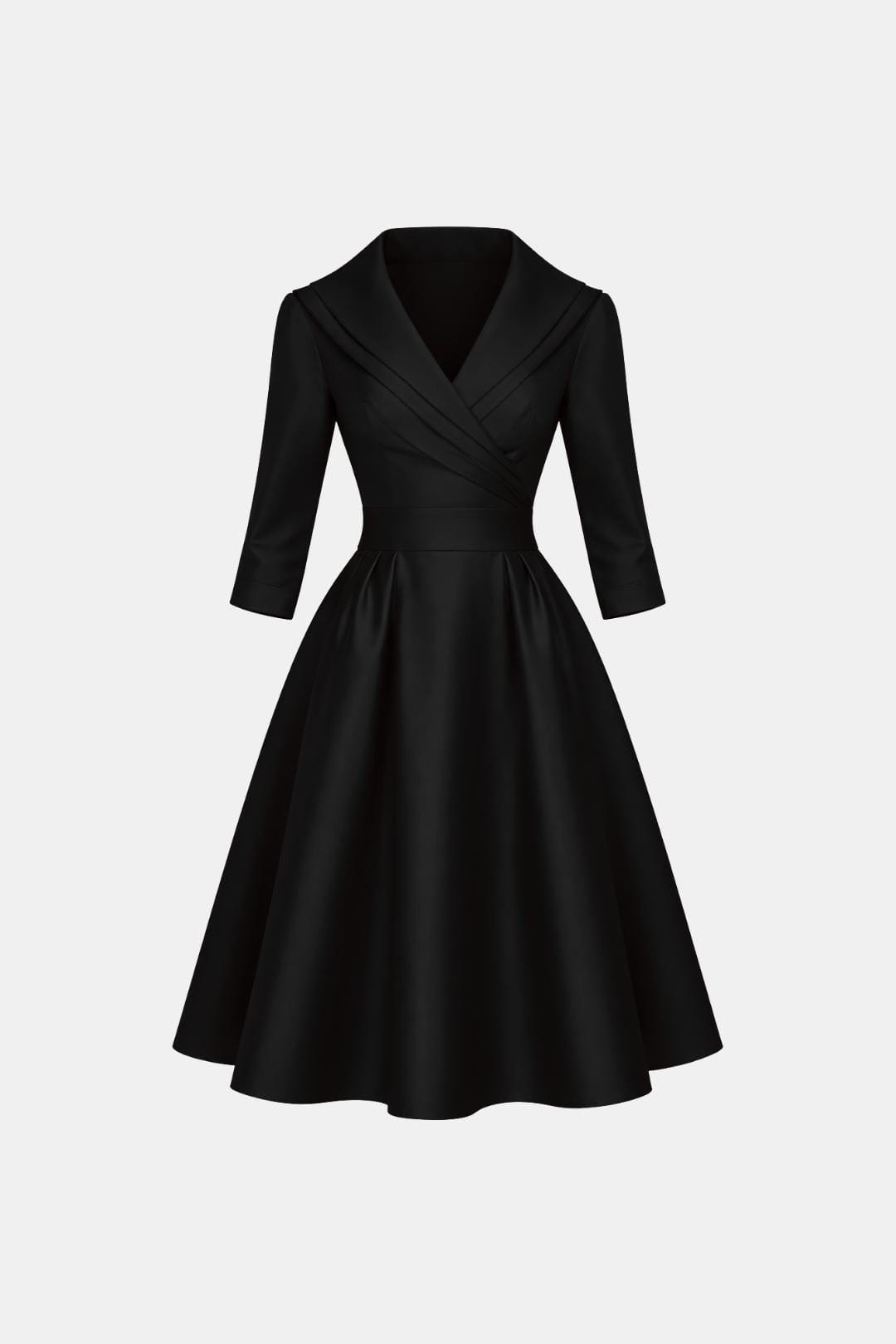 Jenica - Fitted Collar Style Midi Dress