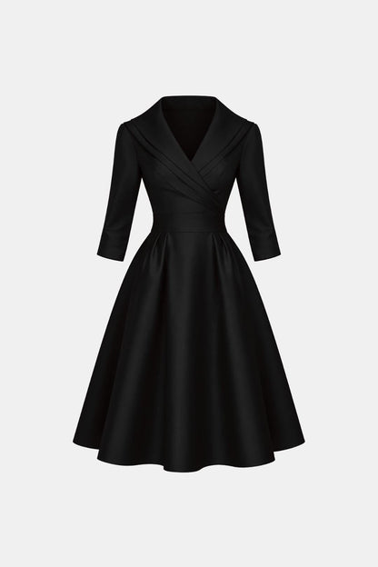 Jenica - Fitted Collar Style Midi Dress