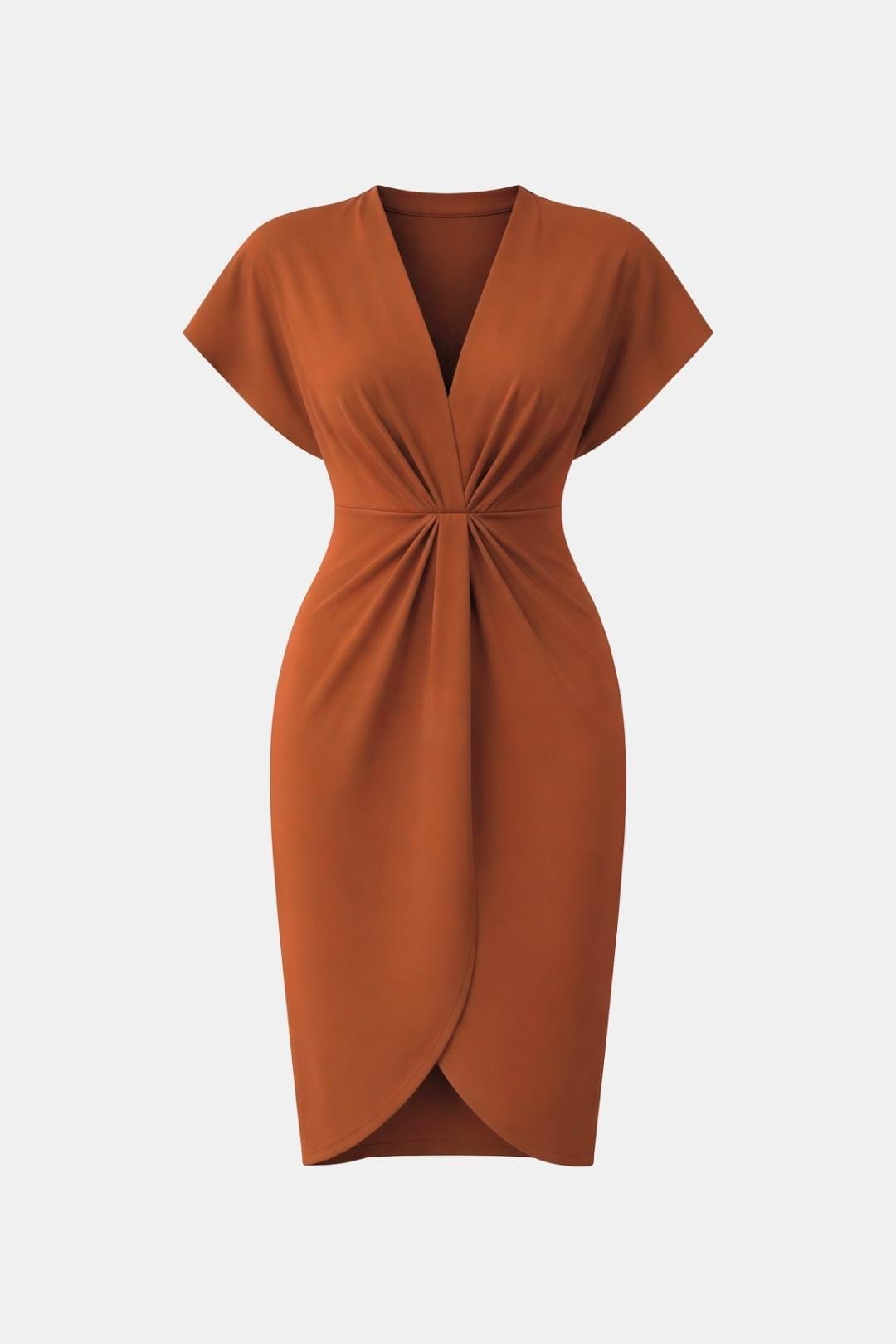 Jennie - Elegant Wrap Silhouette Midi Wrap Dress