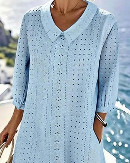 Jesienna | Sukienka midi – Elegancka sukienka midi z haftowanymi detalami na specjalne okazje
