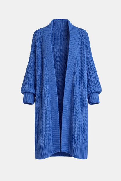 Jessa – Oversized Split Knit Cardigan in Blue