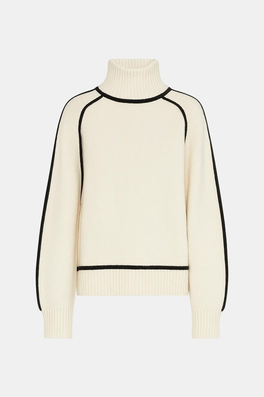 Joanna – Warm Turtleneck Sweater with Contrast Trim