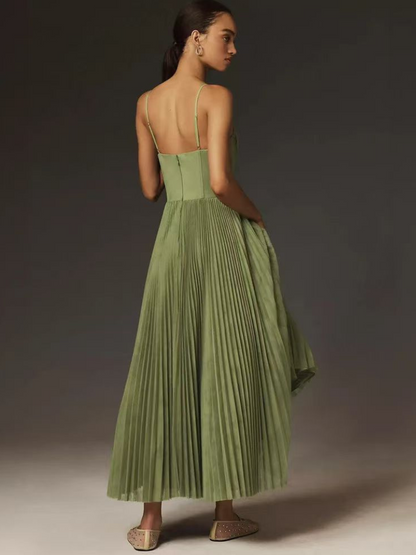 Jasira – Rochie de Damă Plisată Midi Elegantă Romantică