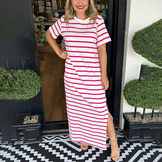 Juanita Carmen™ Women's striped shirt dress with pockets