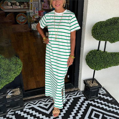 Juanita Carmen™ Women's striped shirt dress with pockets