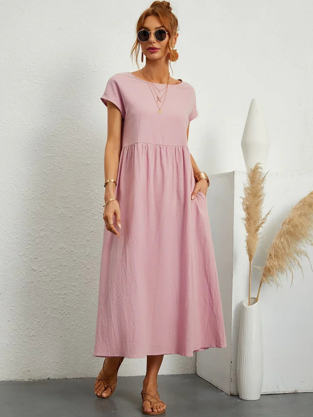 Elżbieta - Elegancka sukienka maxi casual