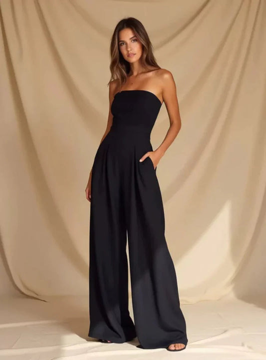 Jumpsuit Damen | Trägerlos & Elegant mit Weitem Bein