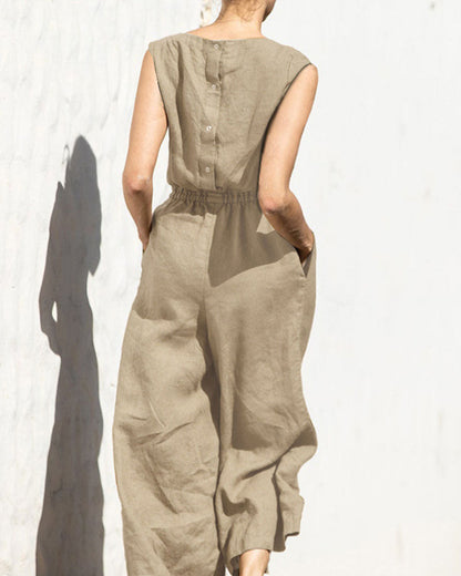 Jumpsuit Dames | Mouwloos comfort & Wijde pijpen