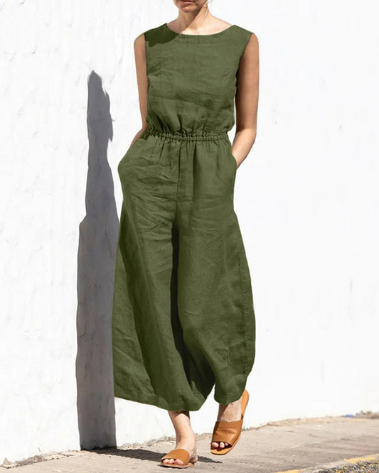 Jumpsuit Dames | Mouwloos comfort & Wijde pijpen