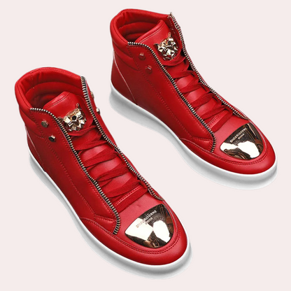 Men’s High Top Sneakers Metallic Toe Statement Streetwear Trainers