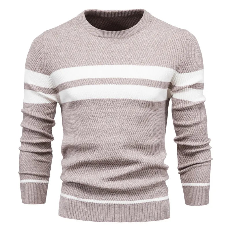 Men’s Knitted Sweater – Stylish Crew Neck Sweater Soft Comfortable Casual Everyday Spring Layer