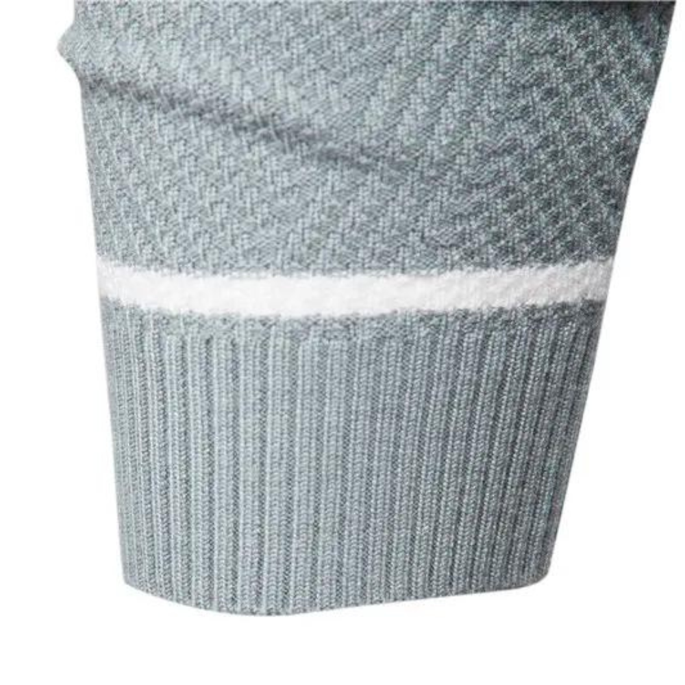 Men’s Knitted Crew Neck Jumper – Soft Wool Blend Stylish Casual Layering with Modern Stripe Detail